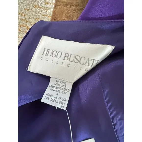 Vintage 90s Hugo Buscati Collection Silk Shift Dress Size 4 Mini Party NWT - Picture 4 of 8